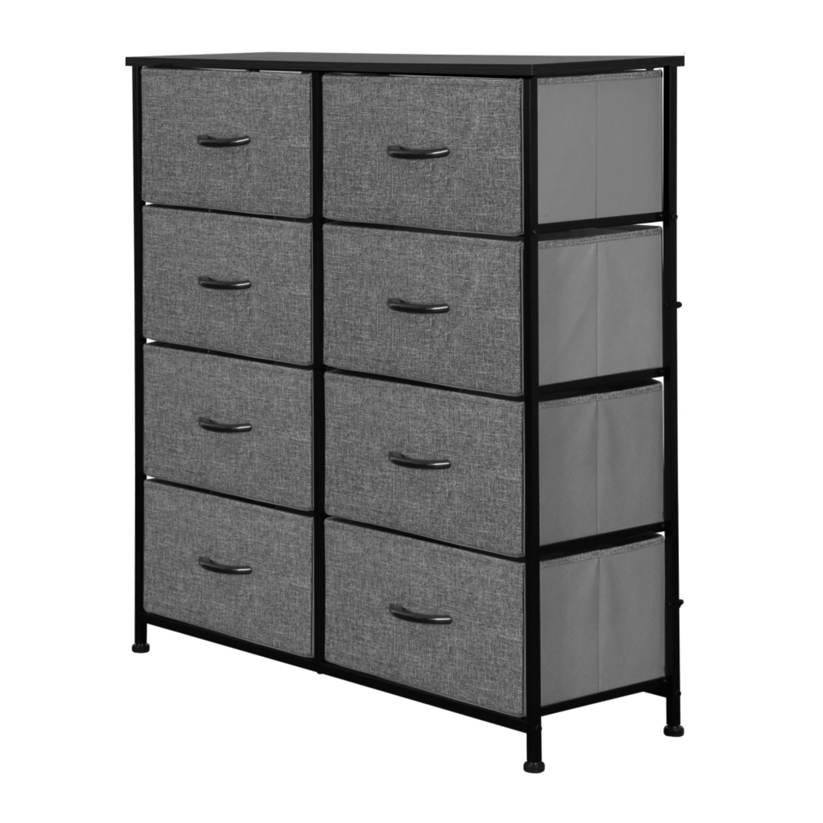 COMMODE 8-TIRROIRS TEXTILE EN GRIS