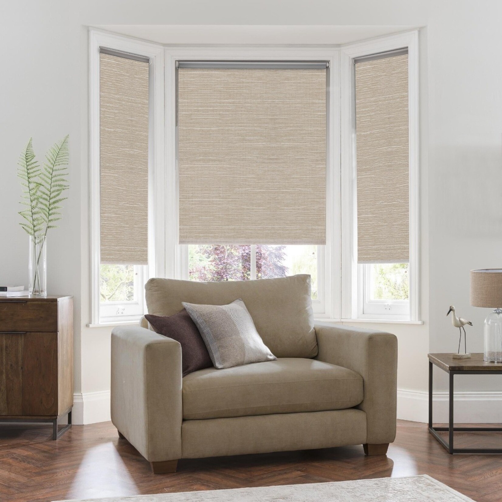 TAUPE LINEN BLACKOUT ROLLER BLIND