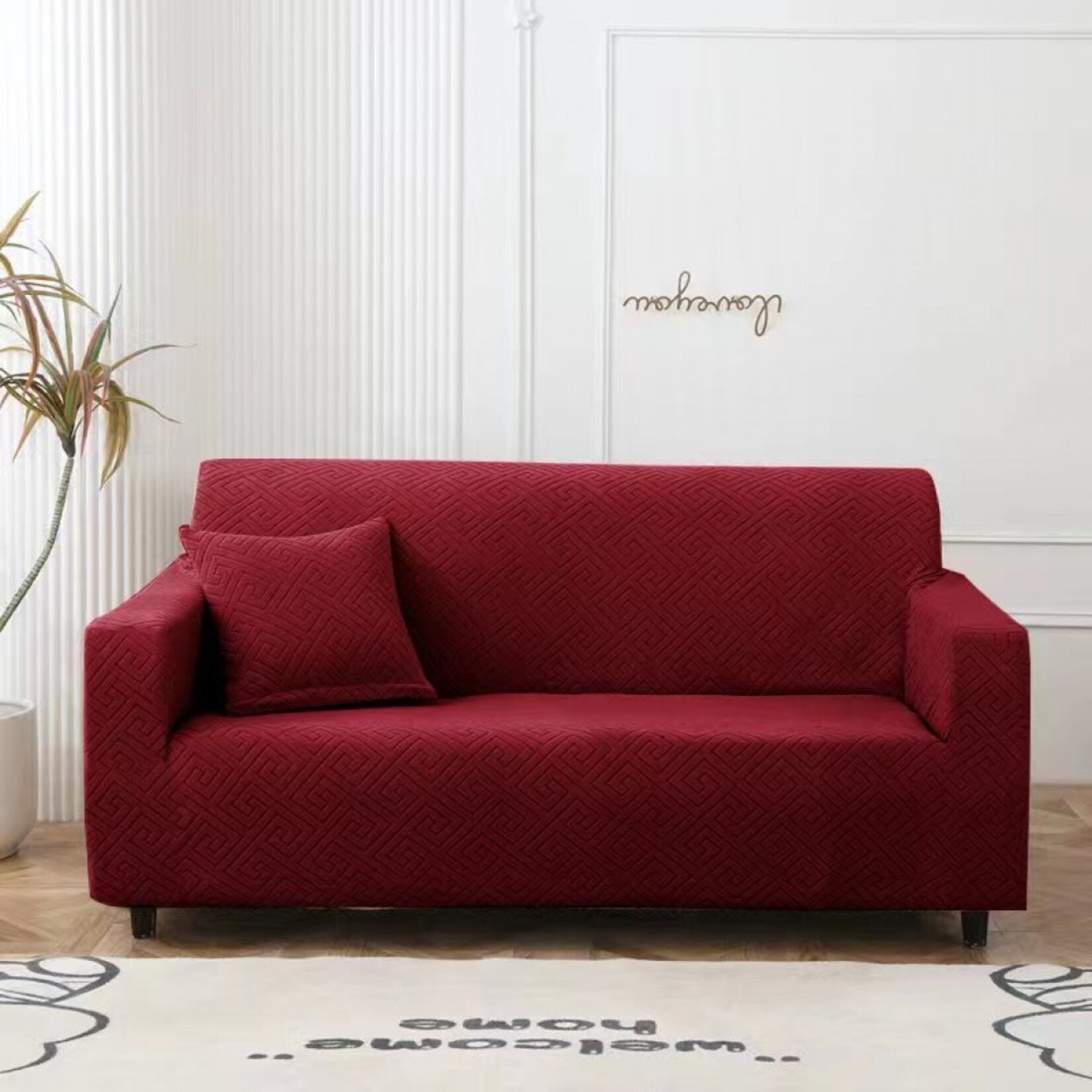 Sofa Cover 3-Seater Jacquard Embossed,