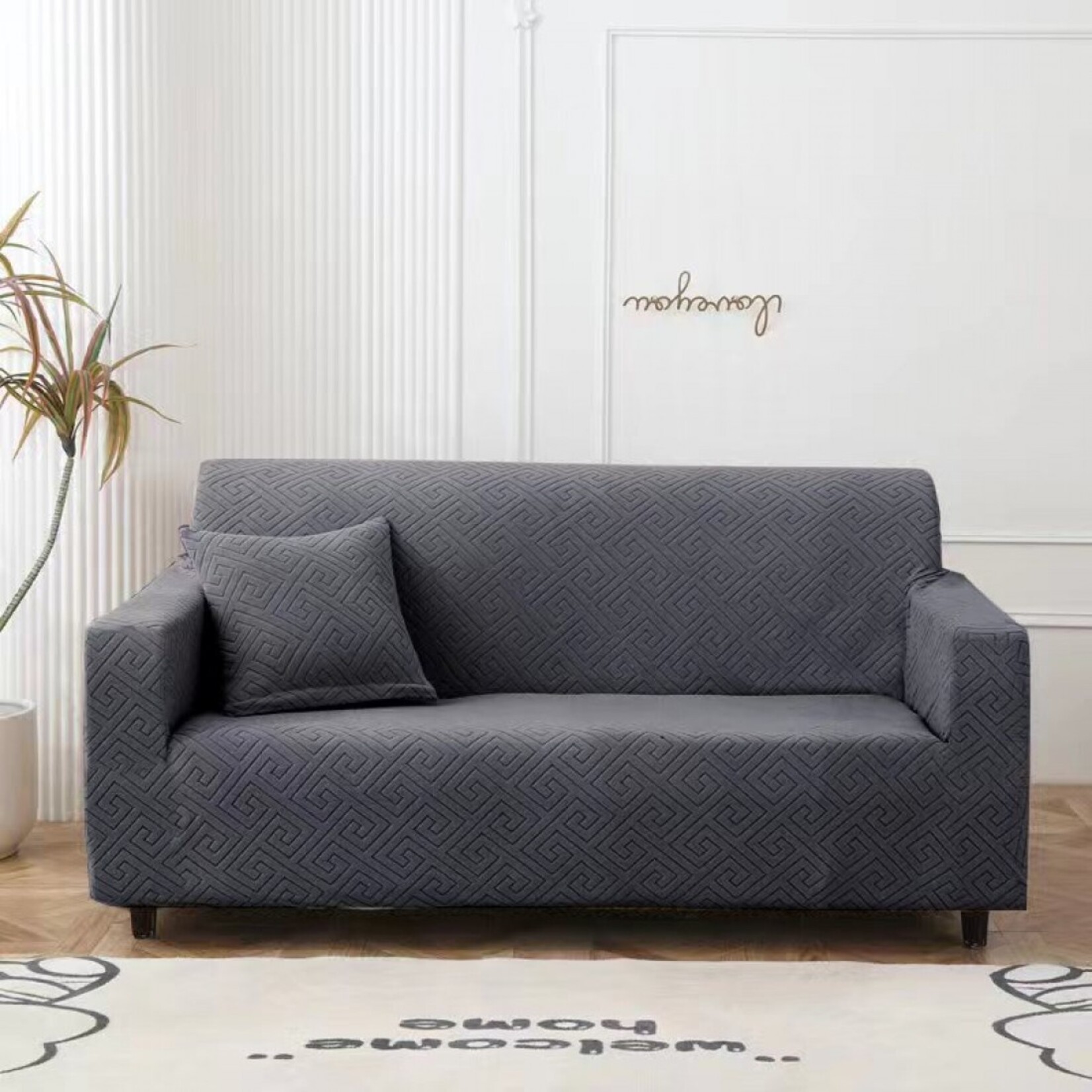 Sofa Cover 3-Seater Jacquard Embossed,