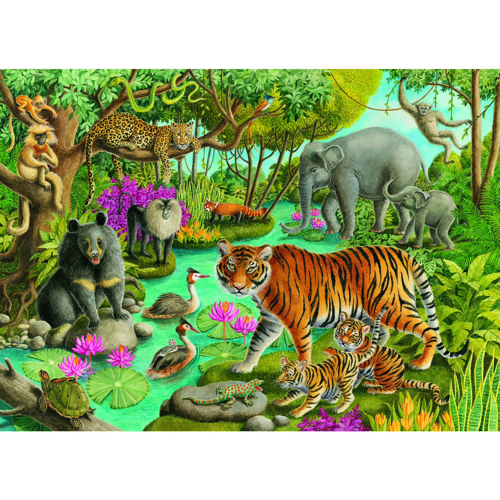 Ravensburger Les Animaux de l'Inde,  Casse-Têtes 60pcs