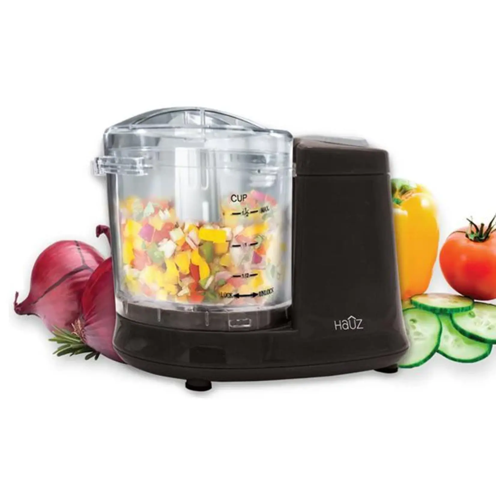 HAUZ One Touch Mini Chopper 1.5Cups, Black