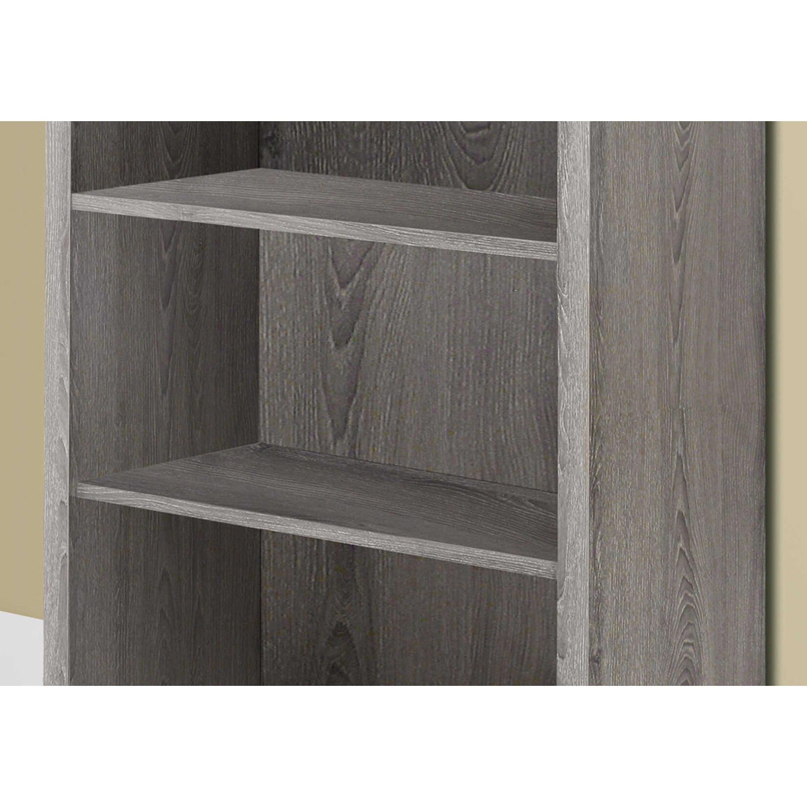 BOOKCASE - 48"H / DARK TAUPE WITH ADJUSTABLE SHELVES