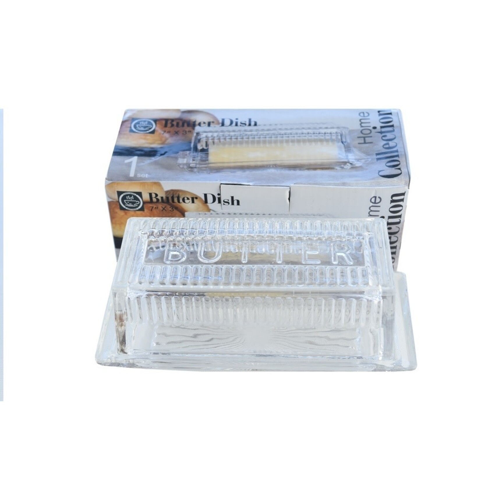 KAYALI Glass Butter Dish, 1 Stick, 7x3inch