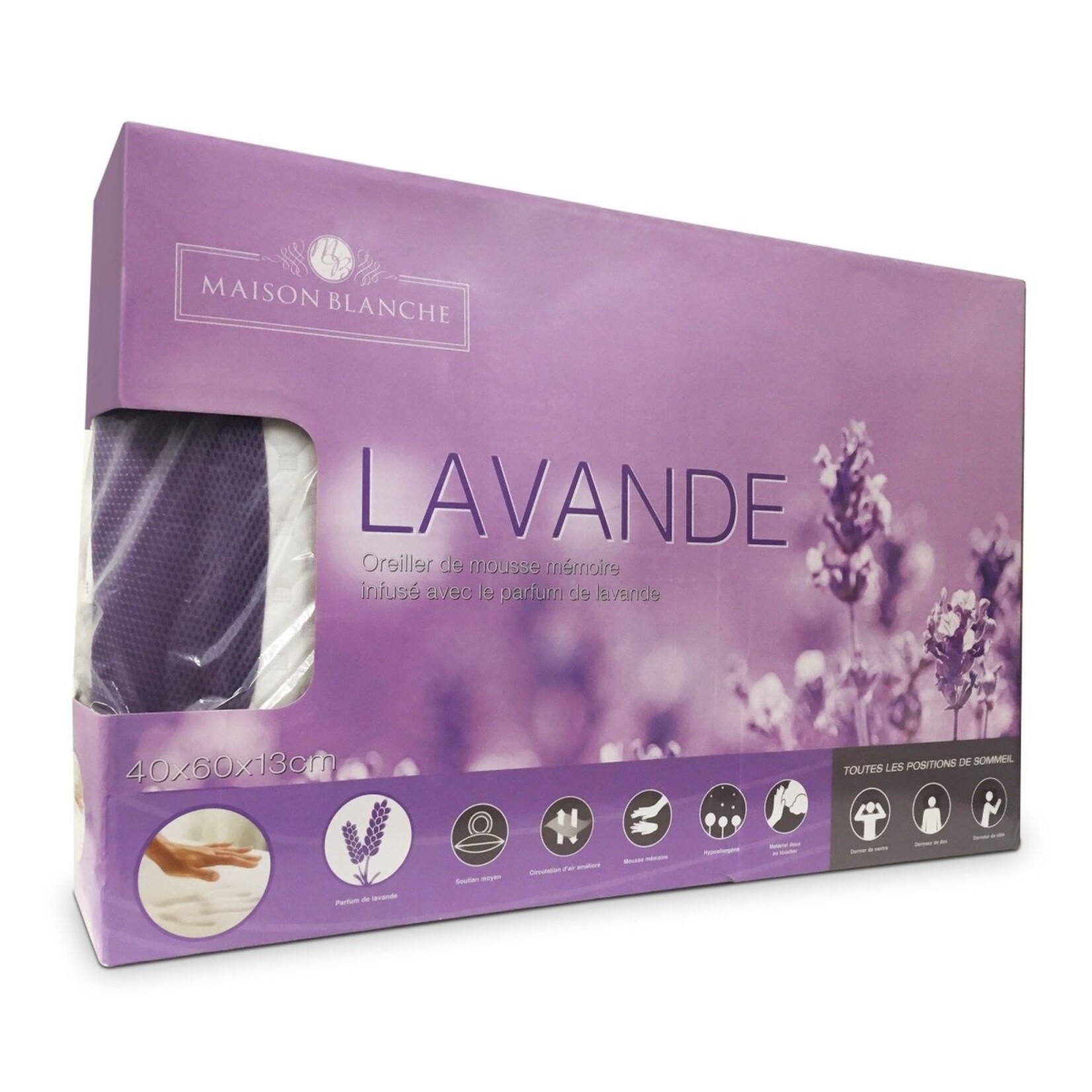 Lavender Infused Memory Foam Pillow, Standard