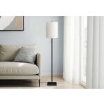 62in Floor Lamp Black Metal, Ivory Shade