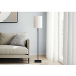 62po Lampe Sur Pied Metal Noir, Ivoire