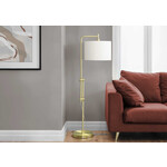 63po Lampe Sur Pied Metal Laiton, Ivoire