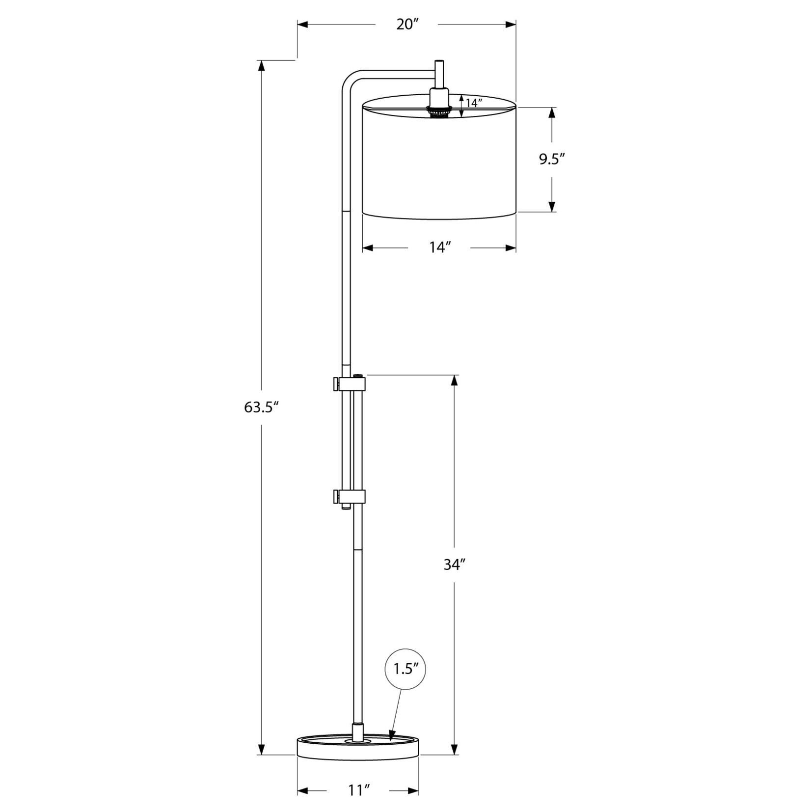 63po Lampe Sur Pied Metal Laiton, Ivoire