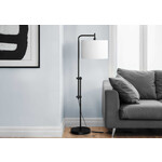63po Lampe Sur Pied Metal Noir, Ivoire