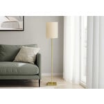 62in Floor Lamp Brass Metal, Ivory Shade