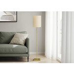 Copy of 62in Floor Lamp Black Metal, Ivory Shade