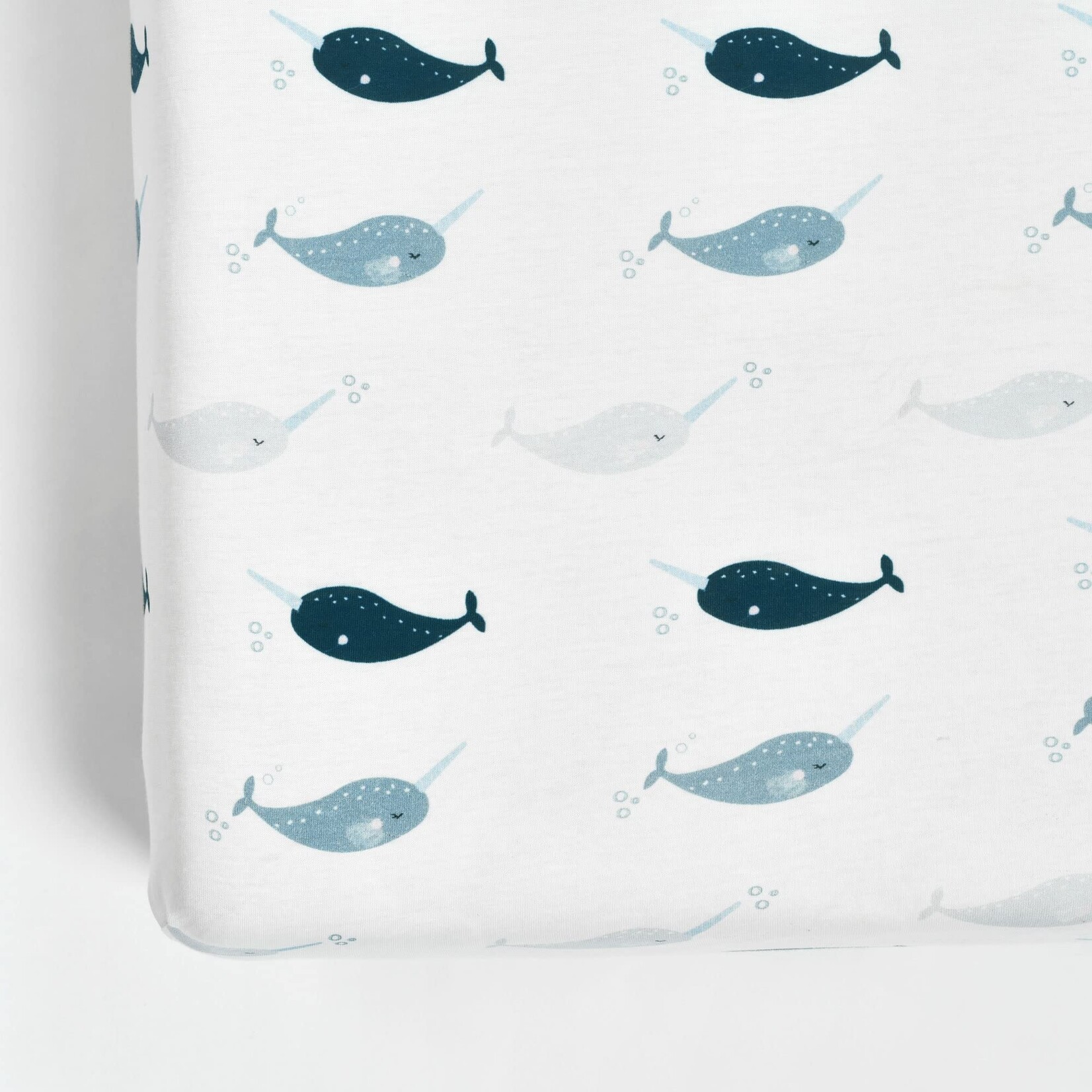Hello Spud Fitted Cotton Crib Sheet,  Narwhal