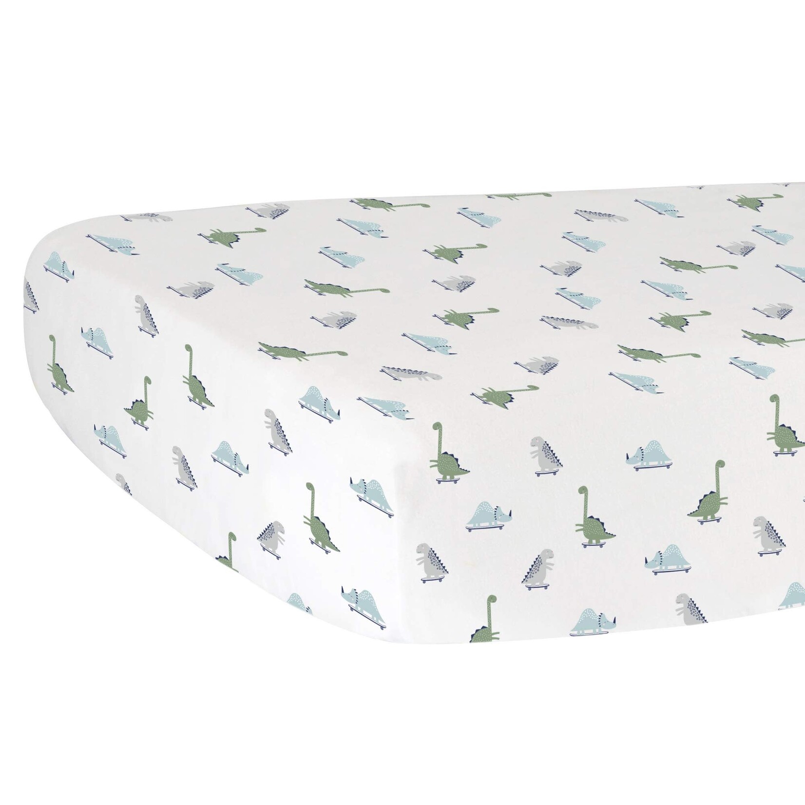 Hello Spud Fitted Cotton Crib Sheet,  Dinosaur