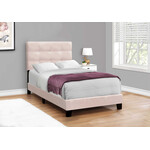 Pink Velvet Upholstered Bed Frame, Twin
