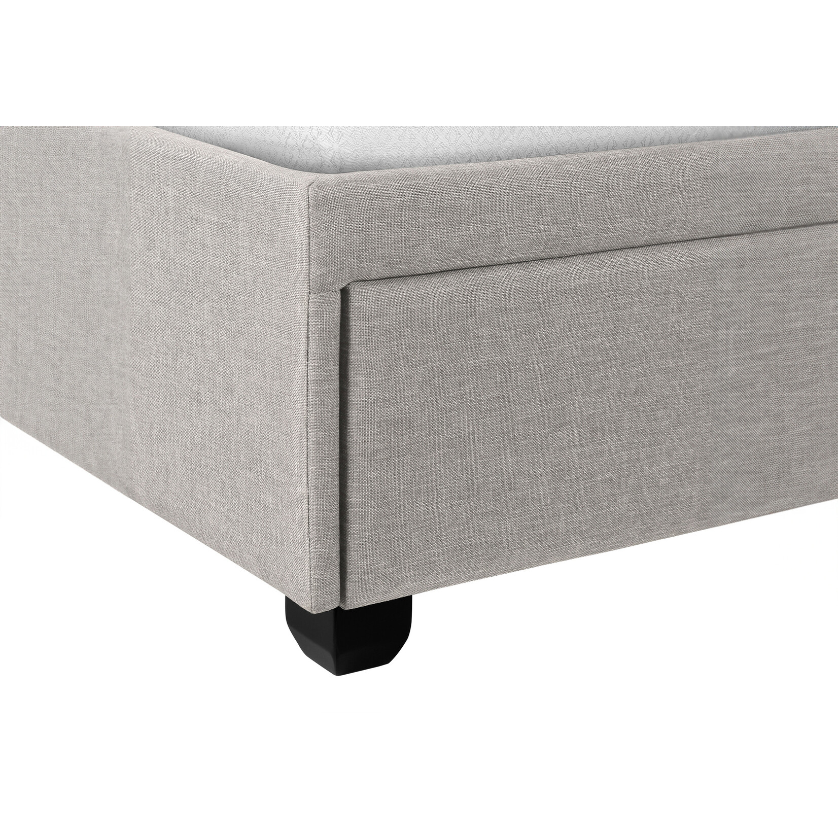 LIT - QUEEN / AVEC 2 TIROIRS RANGEMENT TISSUS GRIS