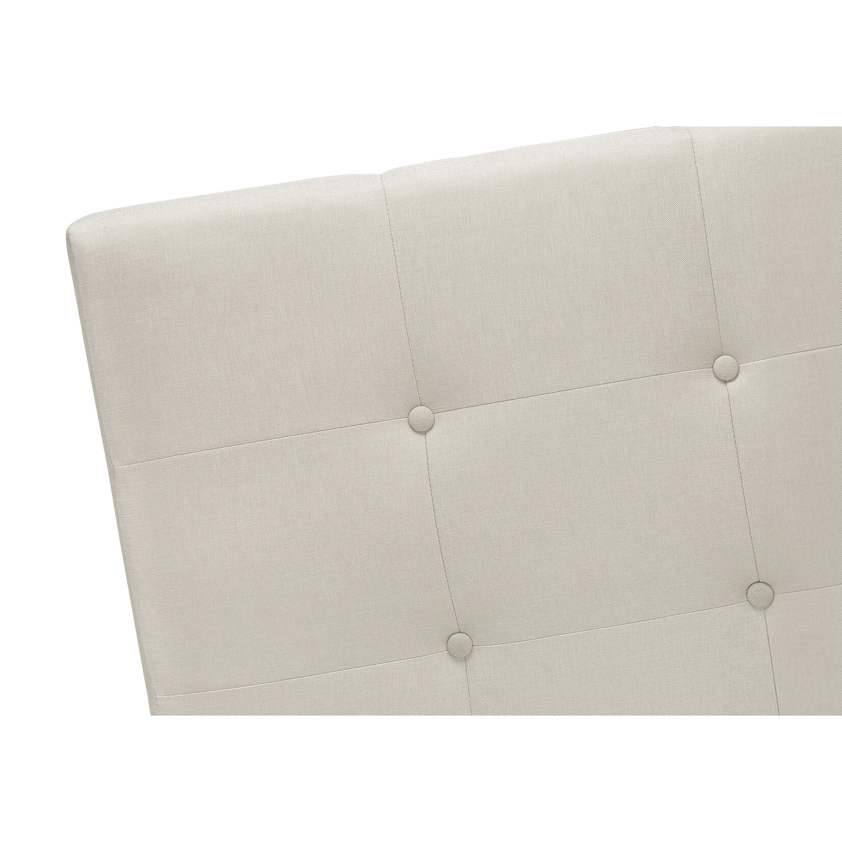 Cadre de lit en Lin Rembourré, Beige, Grand