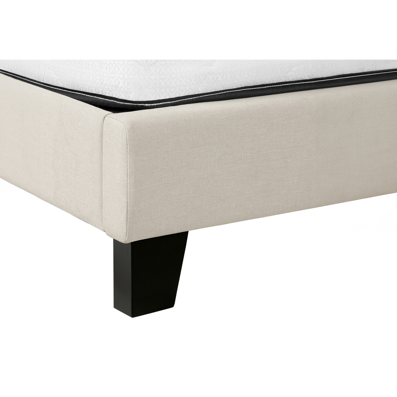 Cadre de lit en Lin Rembourré, Beige, Grand