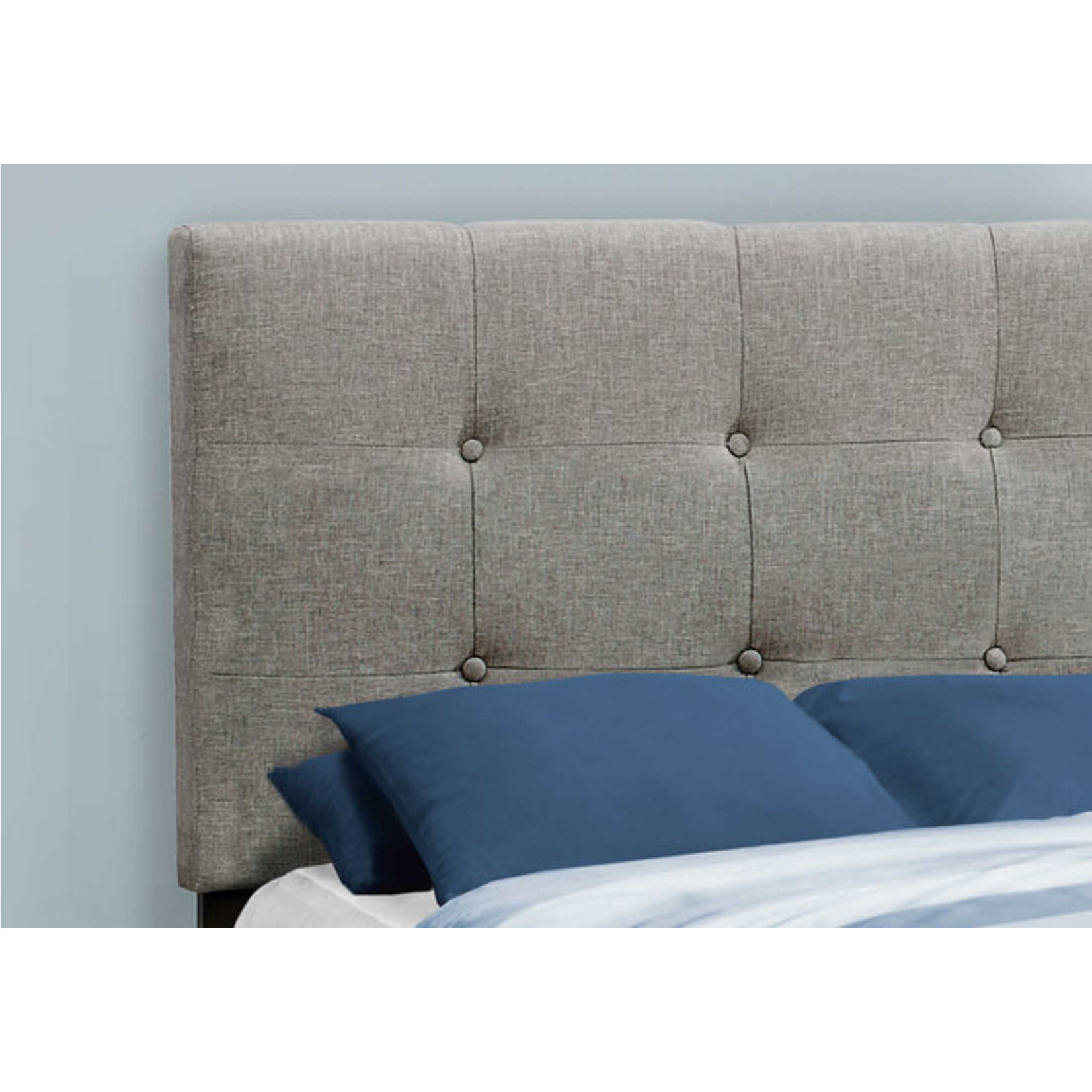 Twin Grey Linen Bed Frame