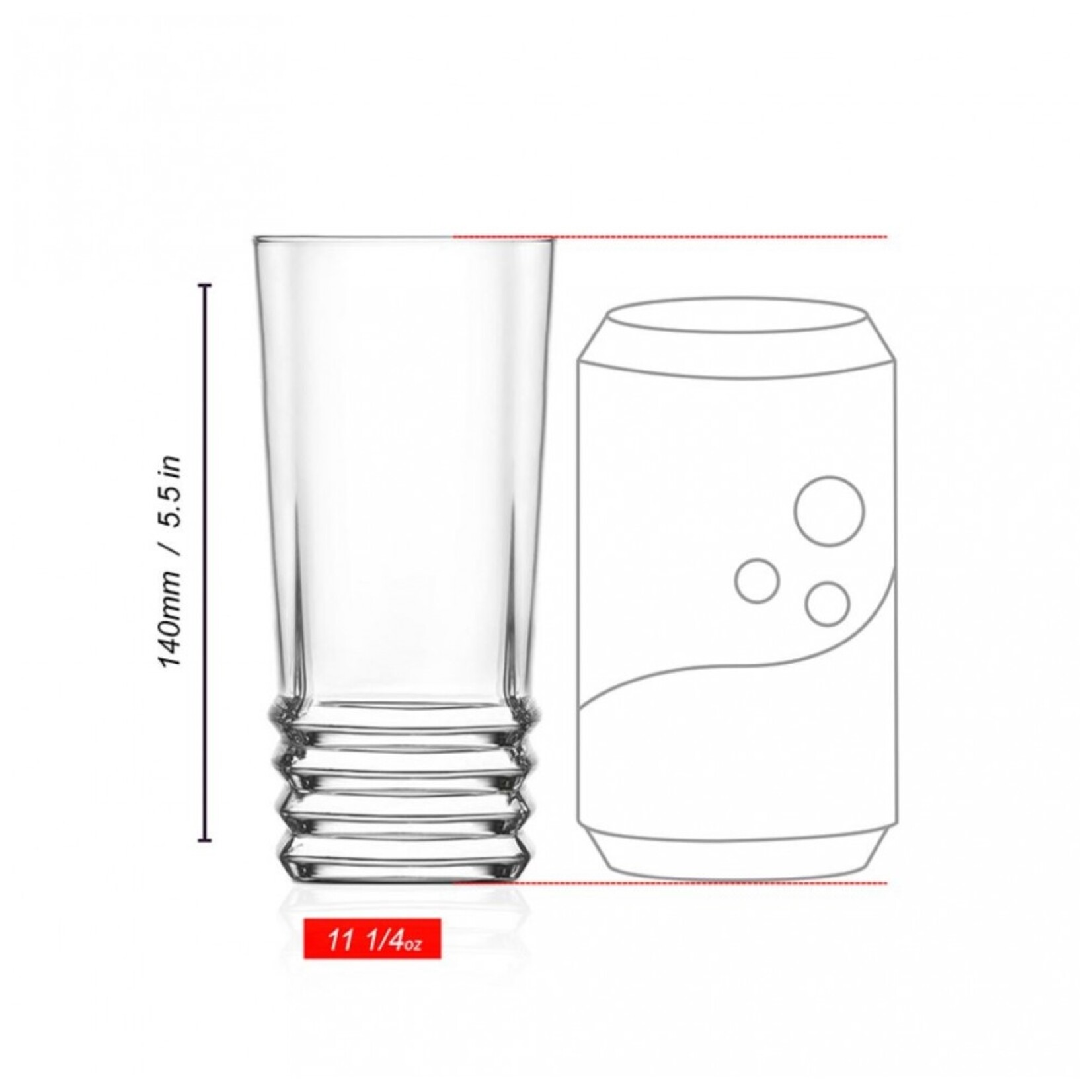 KAYALI Set of 6 ELEGAN LAV Tall Glasses , 11.25oz