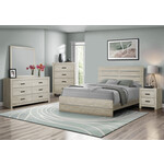 QUEEN SIZE BED - BLEACHED OAK FINISH