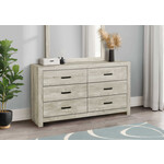 6 DRAWER DRESSER - BLEACHED OAK FINISH