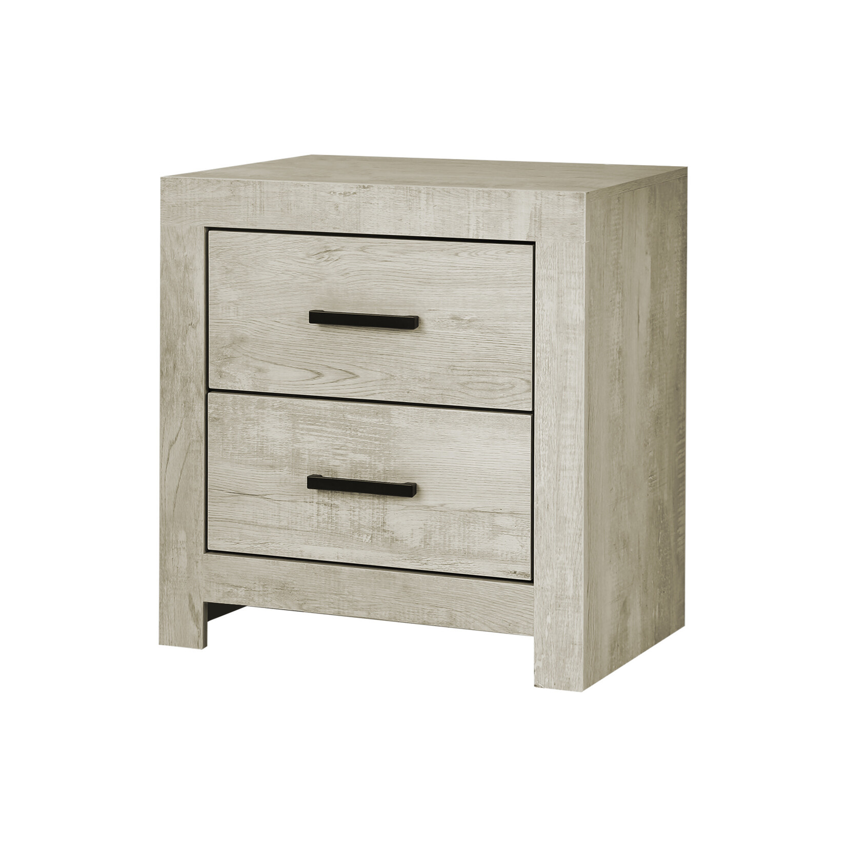 2 DRAWER NIGHTSTAND - BLEACHED OAK FINISH