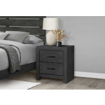 2 DRAWER NIGHTSTAND - GRAPHITE GREY WOOD FINISH
