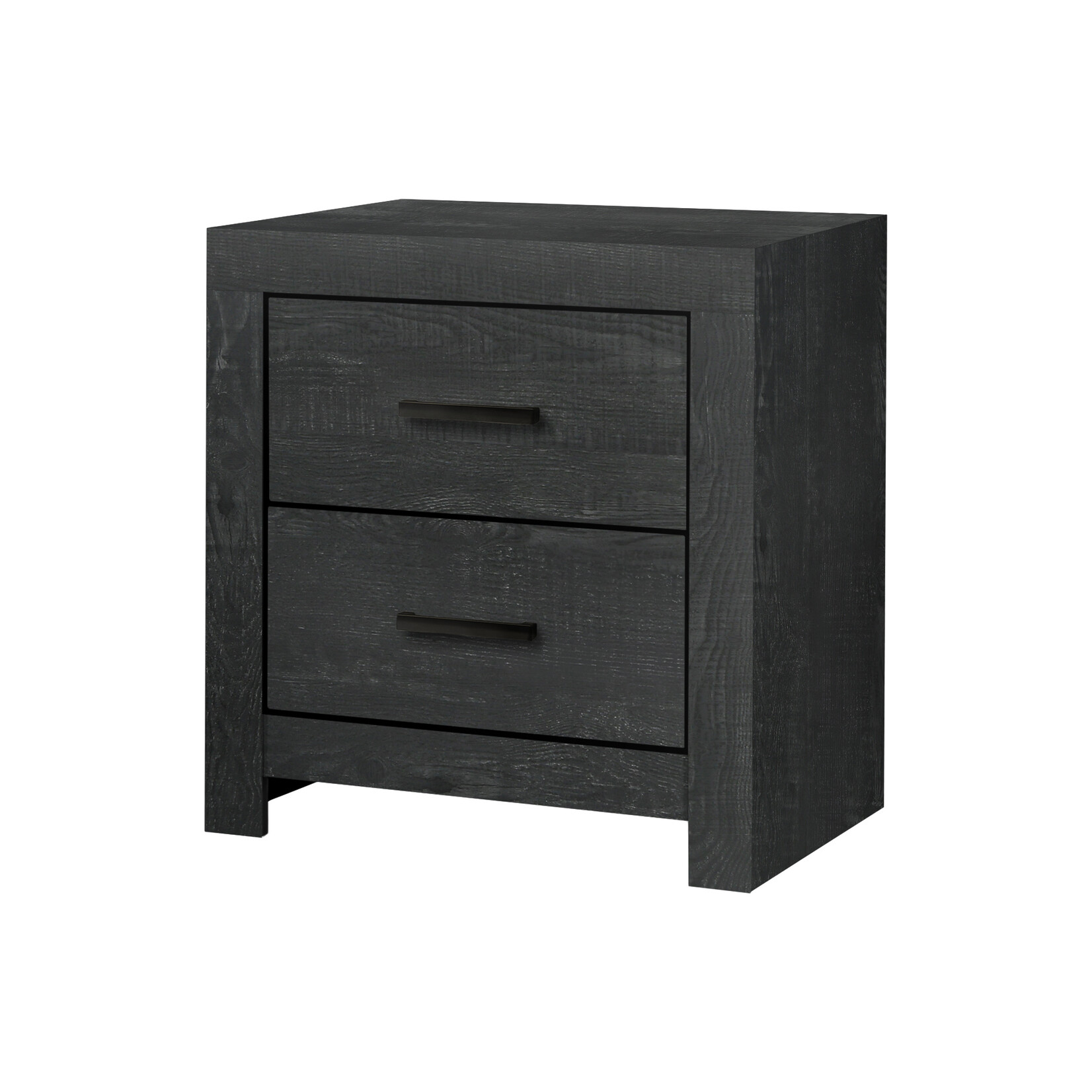 TABLE DE CHEVET 2 TIROIRS / FINITION GRIS GRAPHITE