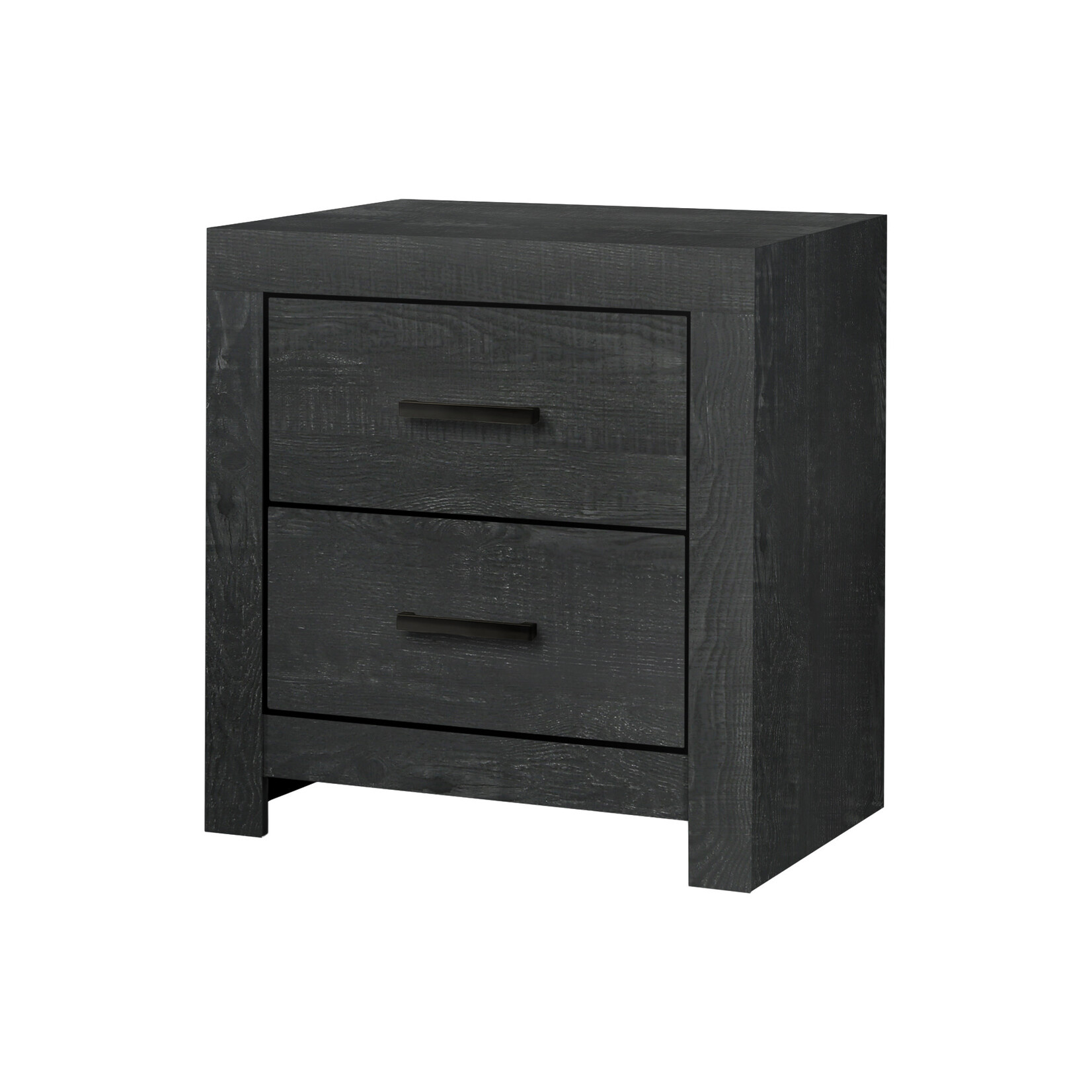 TABLE DE CHEVET 2 TIROIRS / FINITION GRIS GRAPHITE