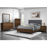 LIT QUEEN / TISSU GRIS FINITION NOYER