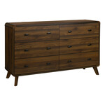 6 DRAWER DRESSER - WALNUT FINISH