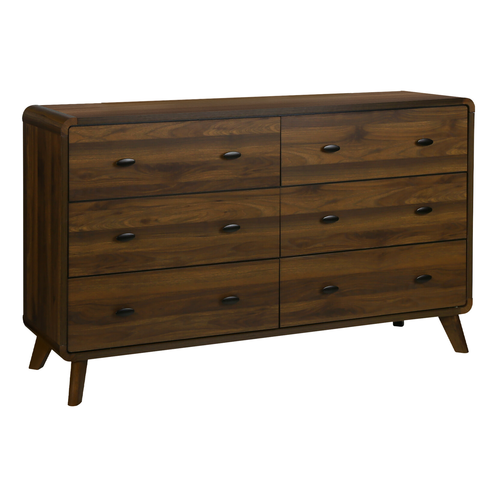 6 DRAWER DRESSER - WALNUT FINISH