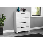 4 DRAWER CHEST COMMODE - WHITE FINISH