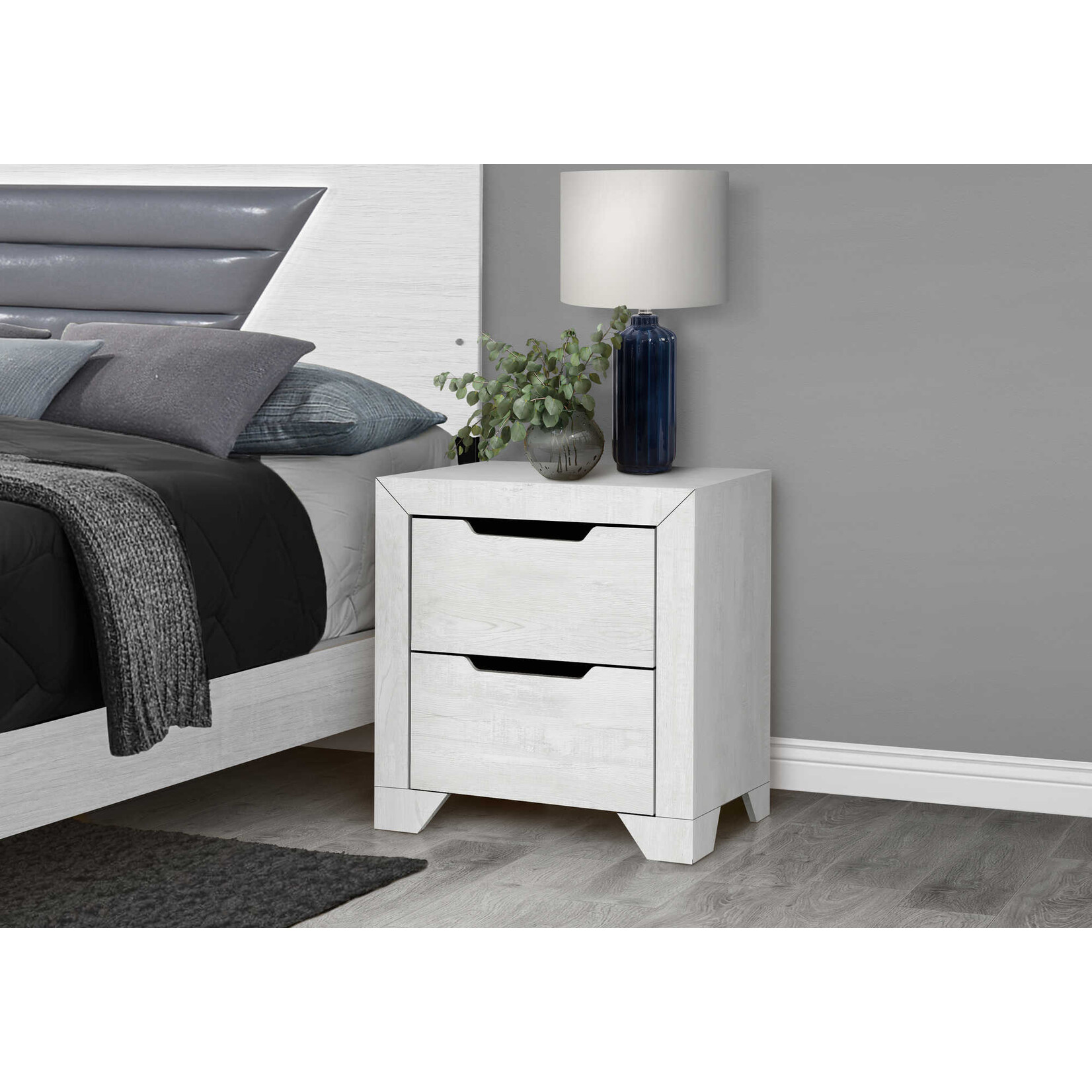 2 DRAWER NIGHTSTAND - WHITE FINISH