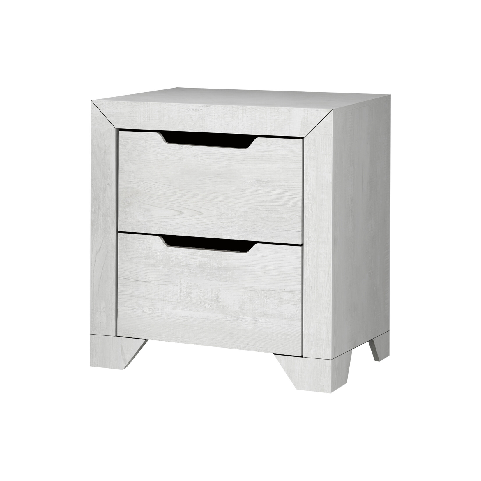 TABLE DE CHEVET 2 TIROIRS / FINITION BLANCHE