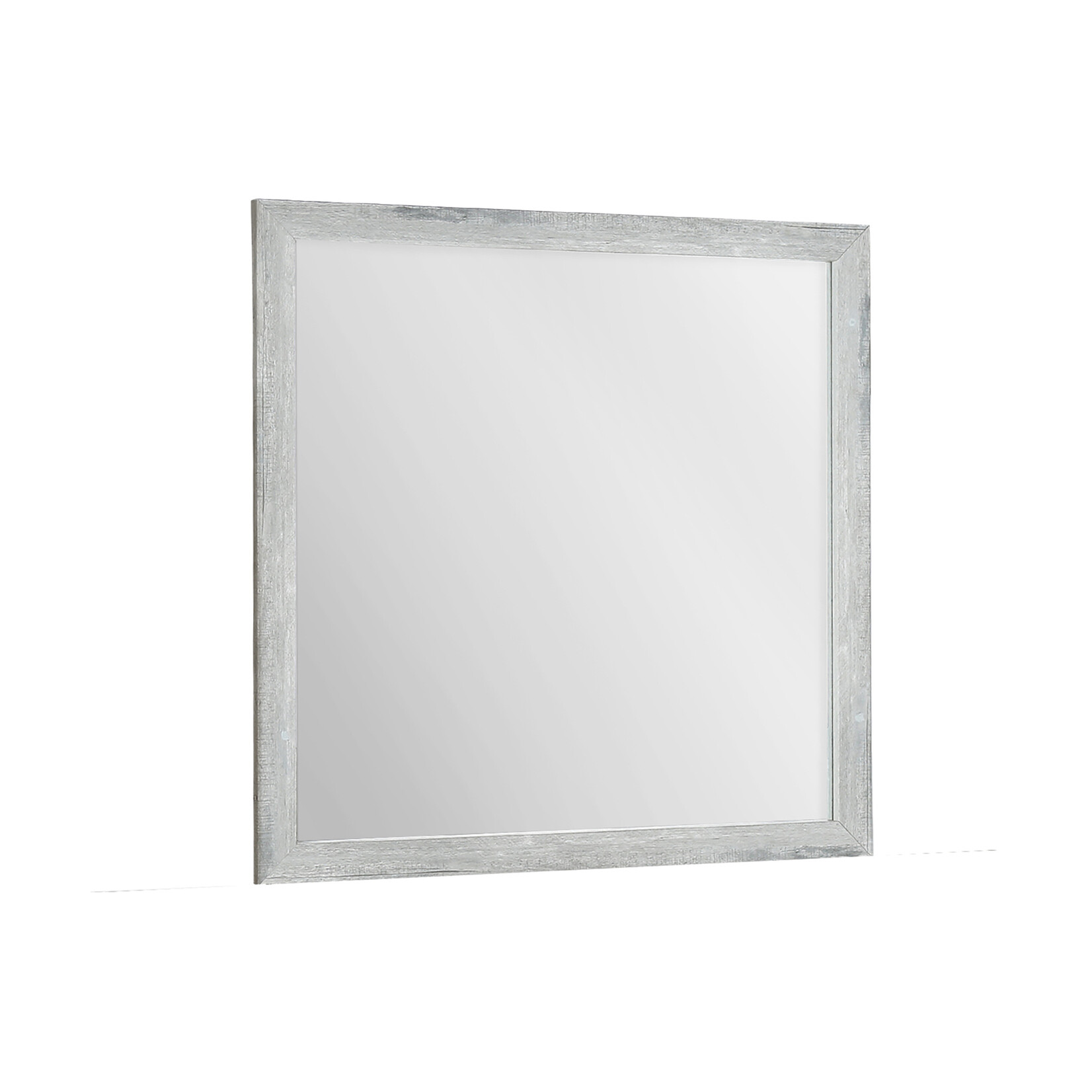 WALL MIRROR - GREY RECLAIMED - GRAPHITE WOOD TOP