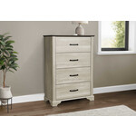 4 DRAWER CHEST - BLEACHED OAK FINISH - RUSTIC OAK TOP