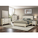 QUEEN SIZE BED - BLEACHED OAK FINISH - RUSTIC OAK TOP