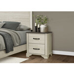 2 DRAWER NIGHTSTAND - BLEACHED OAK - RUSTIC OAK TOP