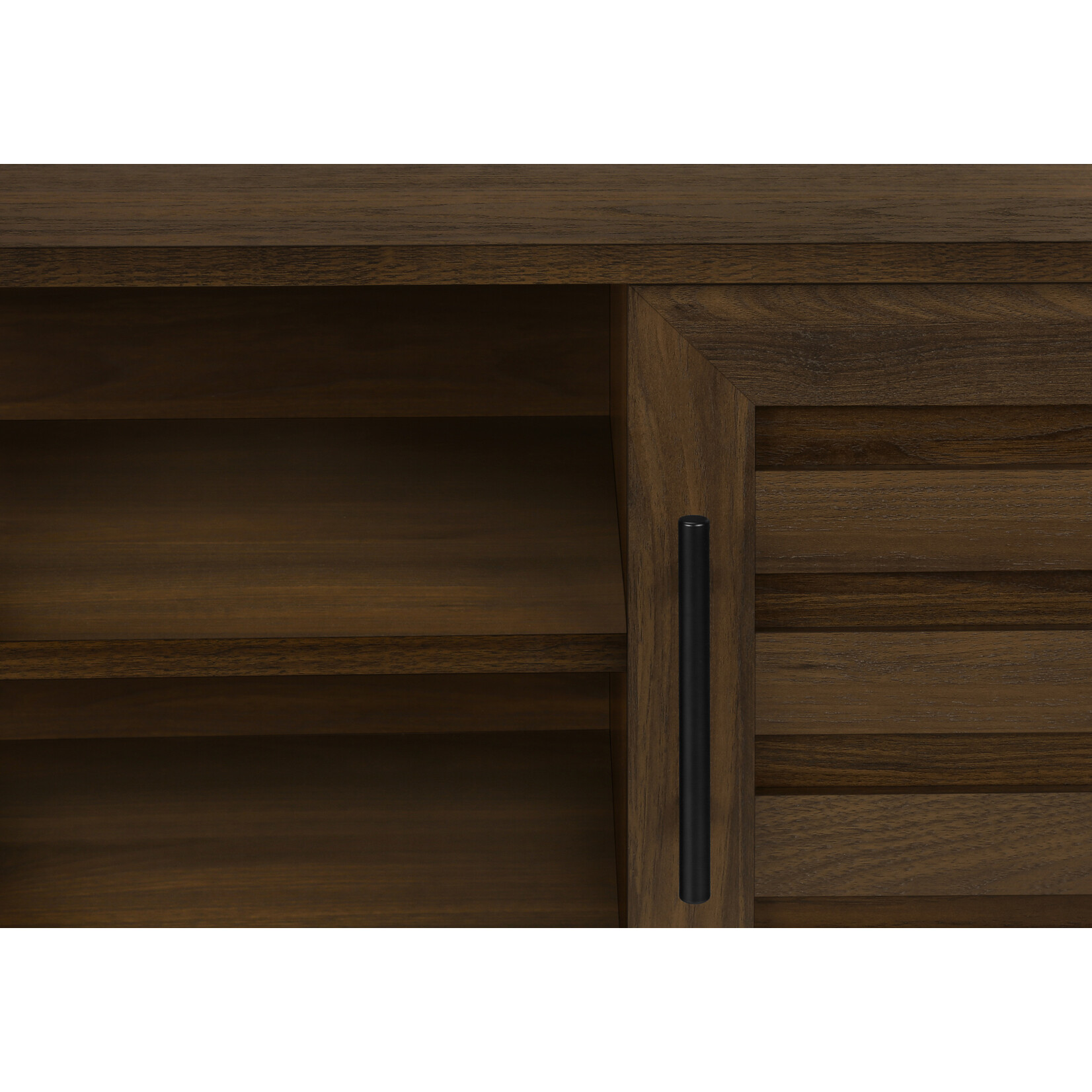 TV STAND - 72"L BROWN WOOD-LOOK WITH 2 DOORS
