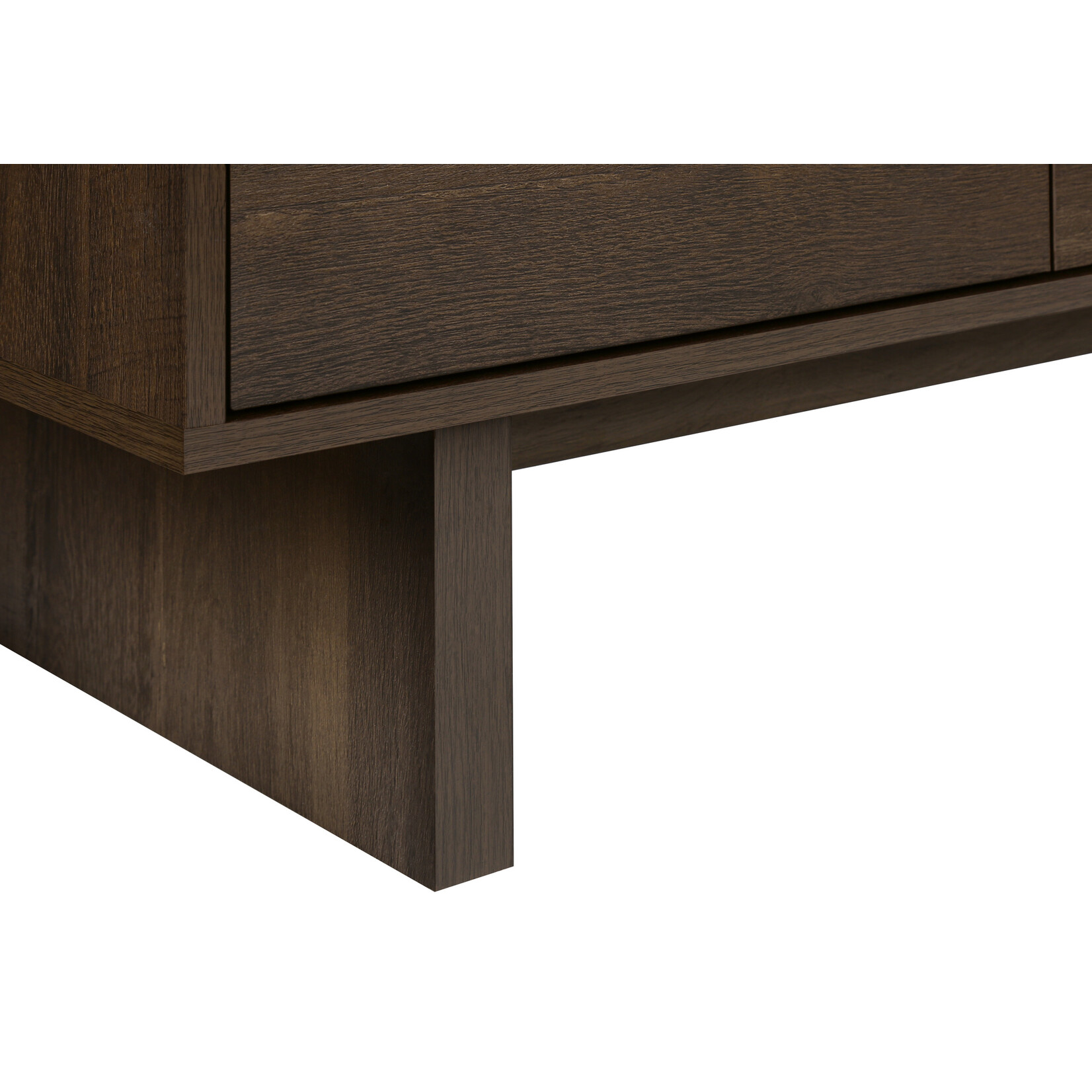 MEUBLE TV - 72"L / BRUN SIMILI-BOIS AVEC D'ENTREPOSAGE