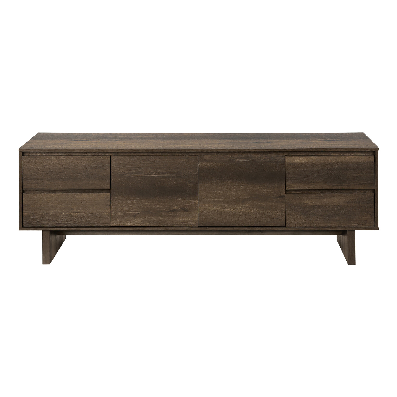 TV STAND - 72"L / DARK BROWN WOOD-LOOK WITH STORAGE
