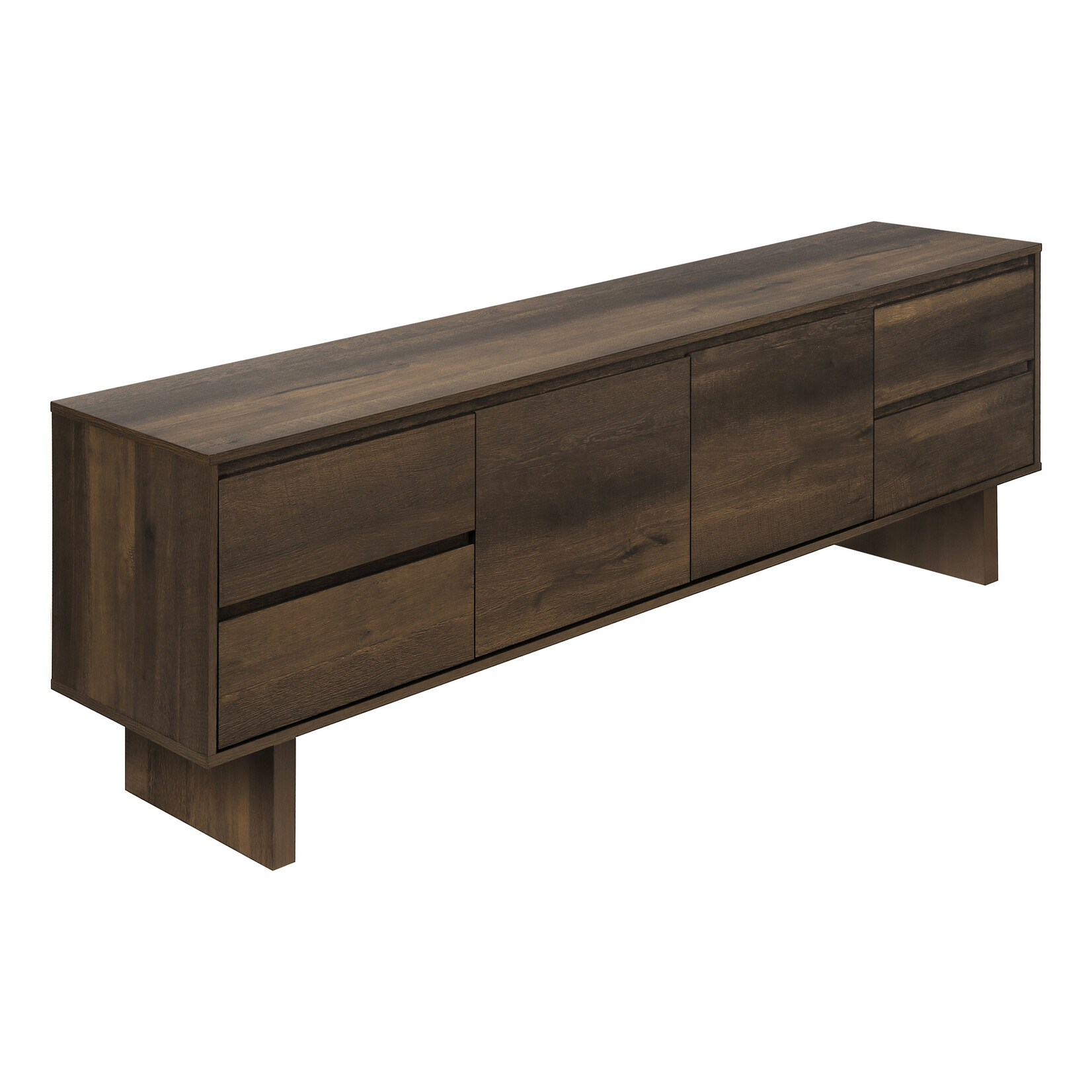 TV STAND - 72"L / DARK BROWN WOOD-LOOK WITH STORAGE