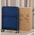 Folding Guest Bed, Adjustable Back & Rollaway, Blue
