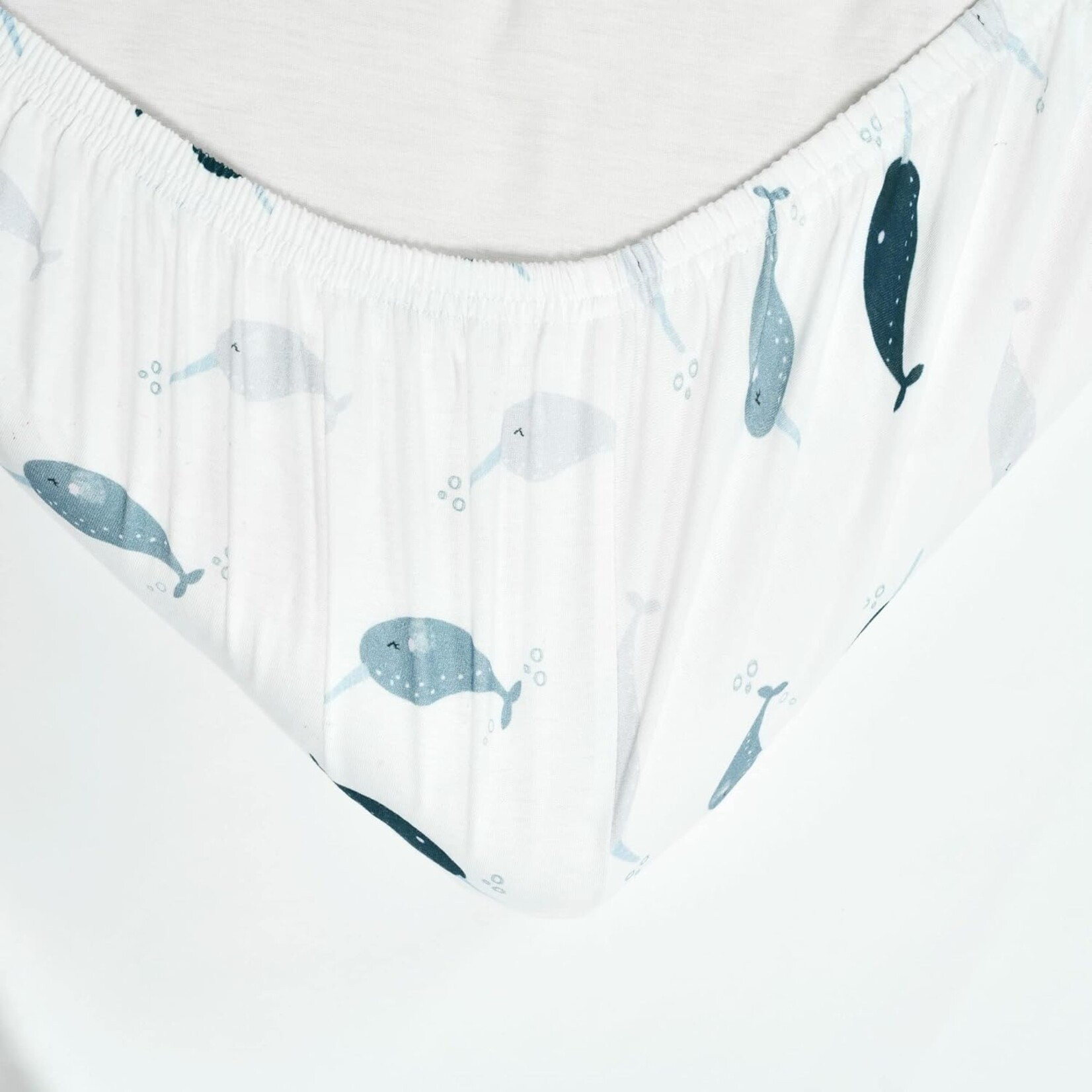 Hello Spud Fitted Cotton Crib Sheet,  Narwhal