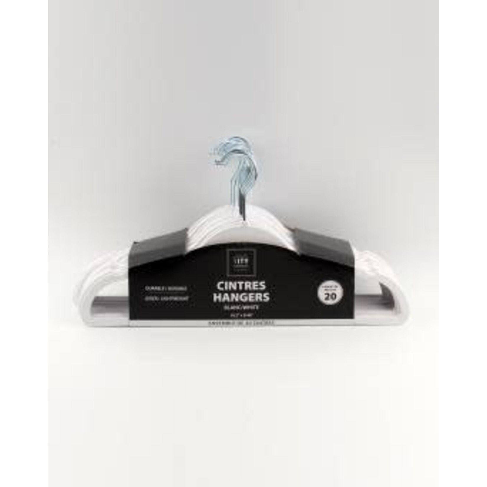 ITY INTERNATIONAL 20PK Plastic Hangers, White