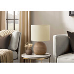 Luminaire Lampe de Table Brun Resine Beige, 15pou