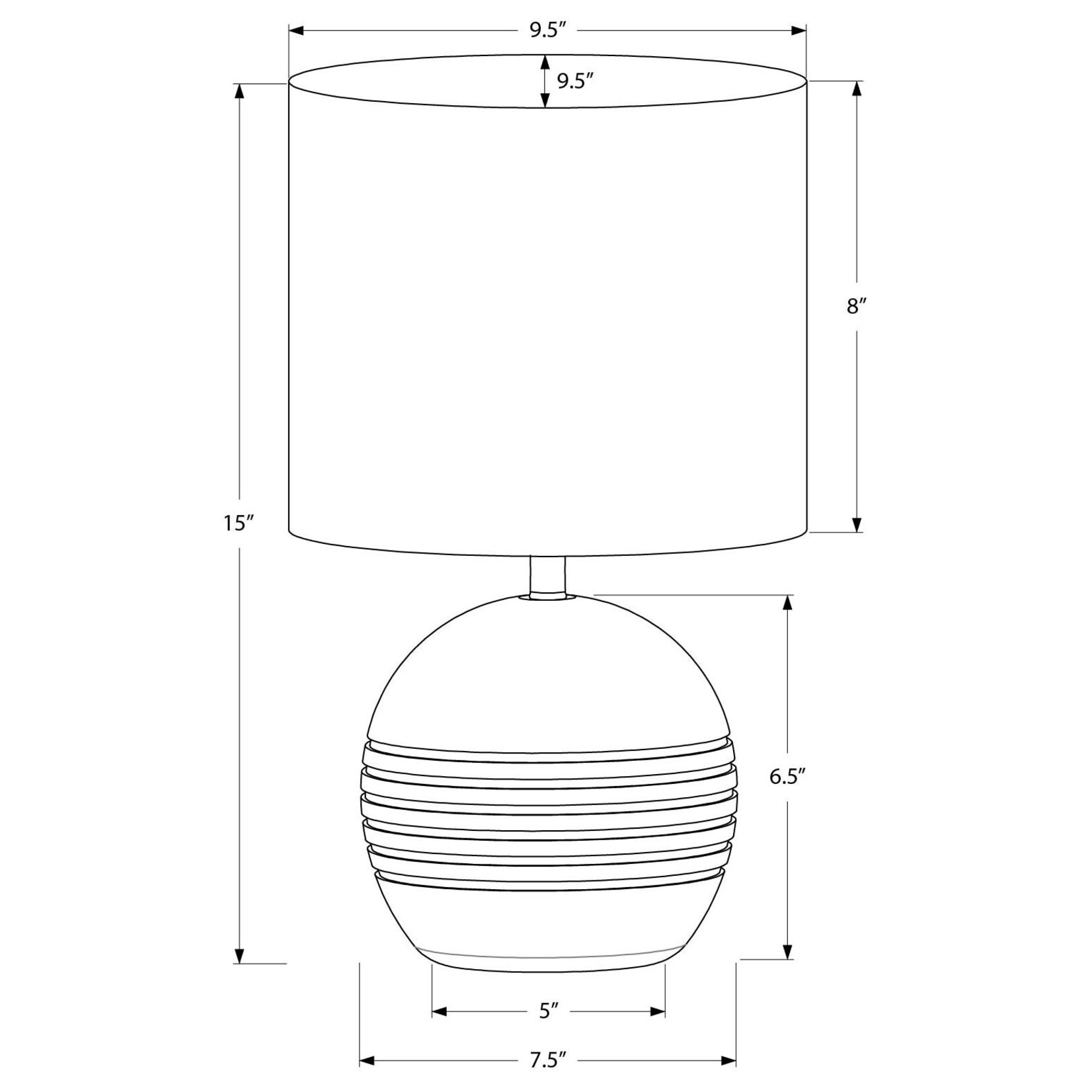 Luminaire Lampe de Table Brun Resine Beige, 15pou