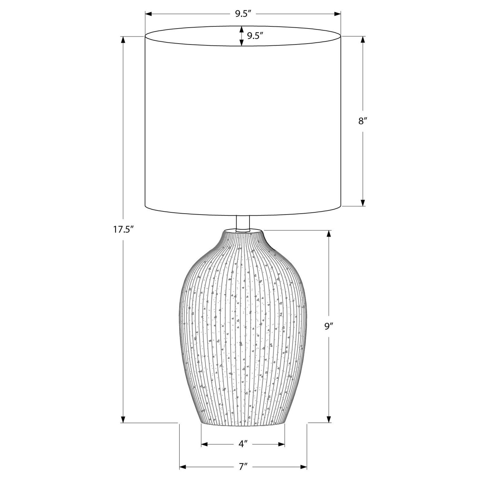 Luminaire Lampe de Table Vert Ceramique, 18po